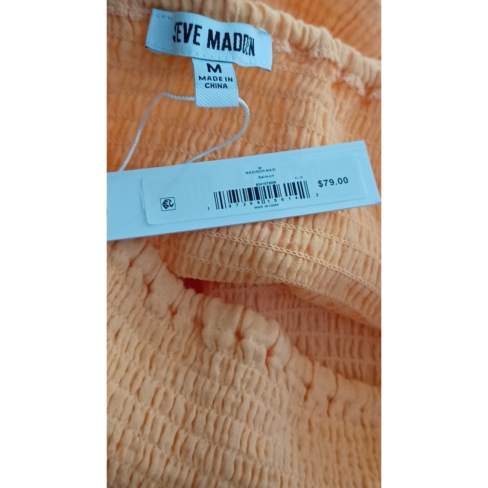 Steve Madden Madison Maxi Womens Dress Sz Med Salmon Color 100% Cotton - Picture 5 of 7